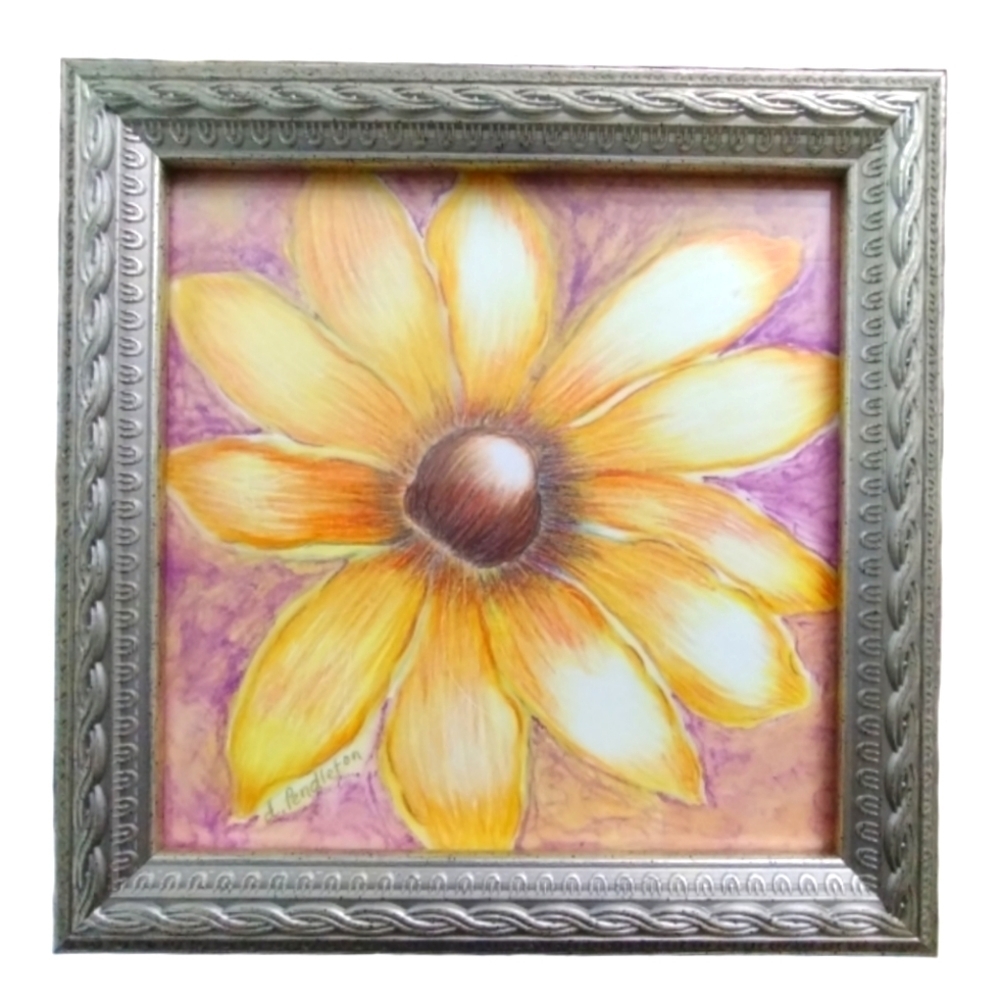 Original Mixed Media Black-Eyed Susan Painting | Signed Canadian Art